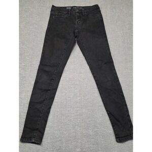 Mossimo Denim Mid-Rise Black Denim Leggings Skinny Jeans Size 0 Stretch‎